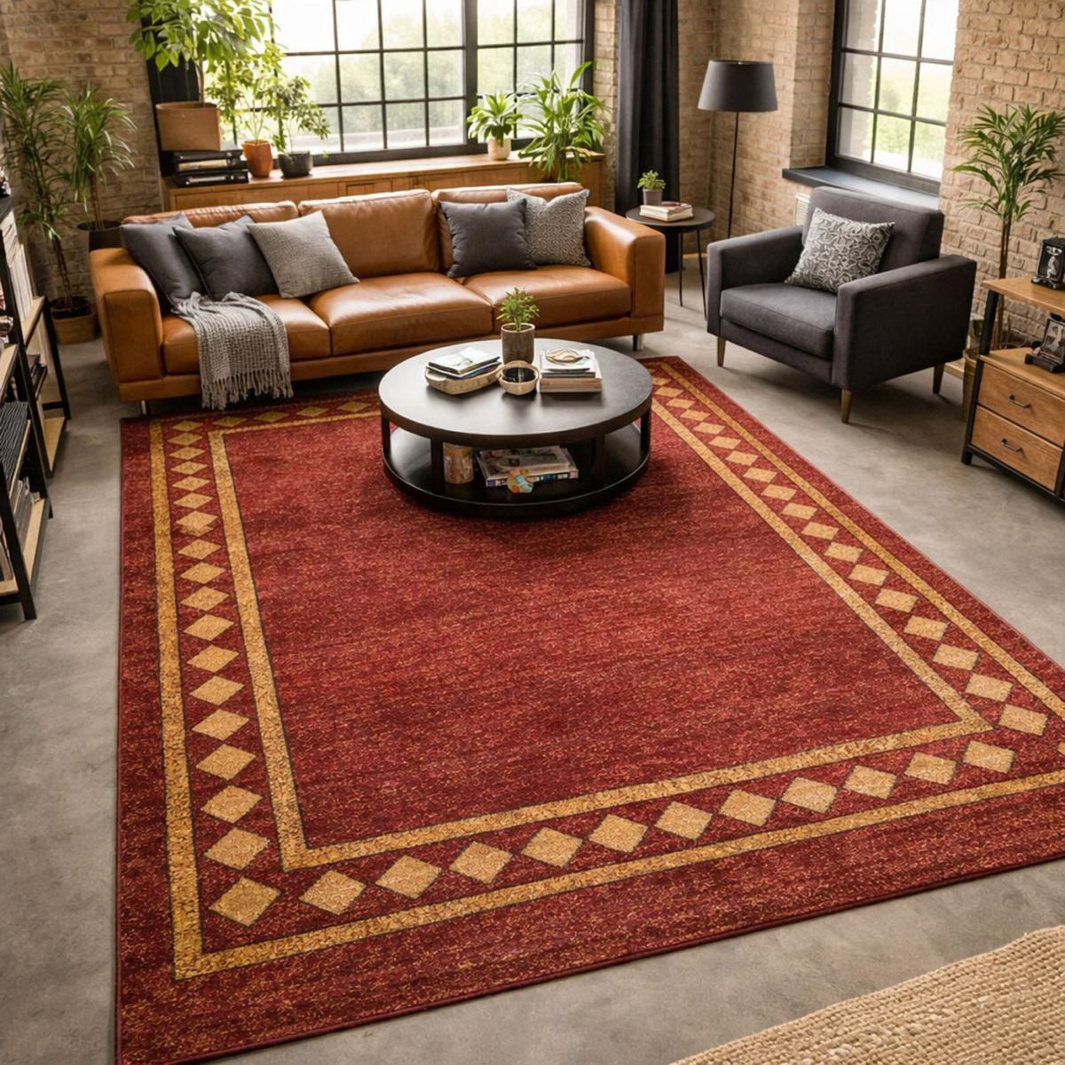 Tapis salon et chambre tissé motif simple CHOBAY 3 — vue 6