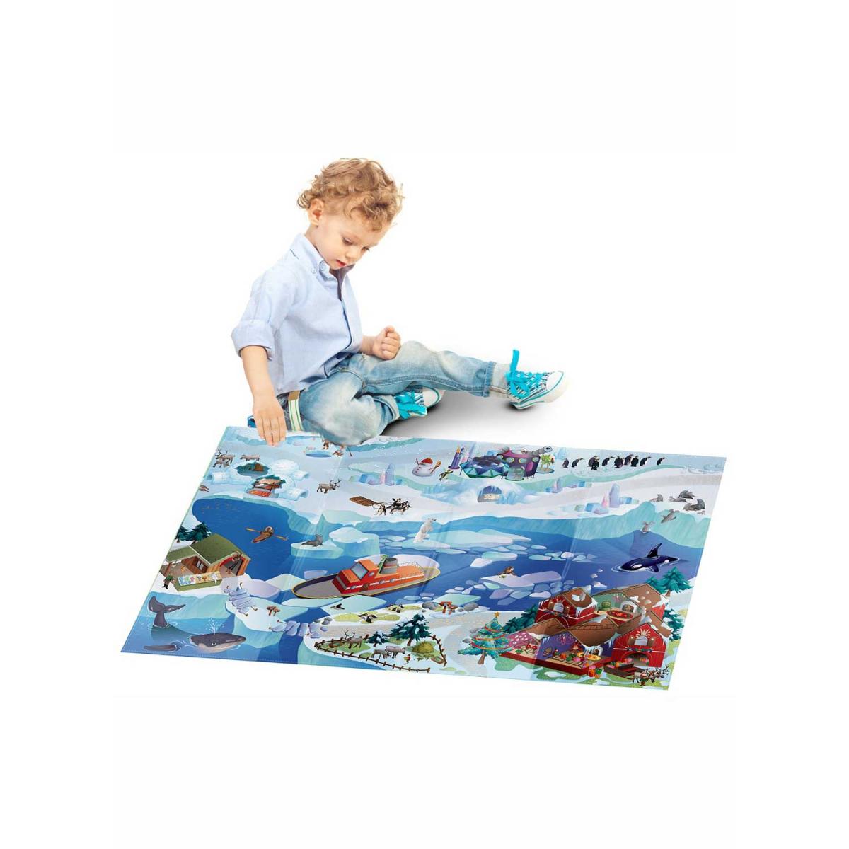 Tapis salon et chambre tissé motif enfant NAPPE BANQUISE A — vue 3