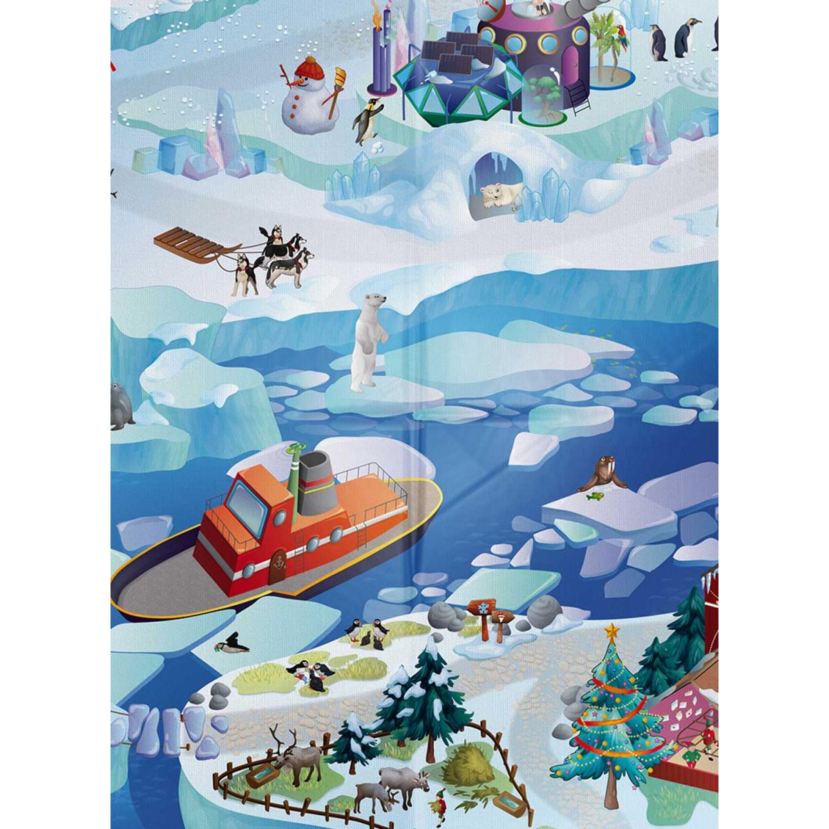 Tapis salon et chambre tissé motif enfant NAPPE BANQUISE A — vue 4