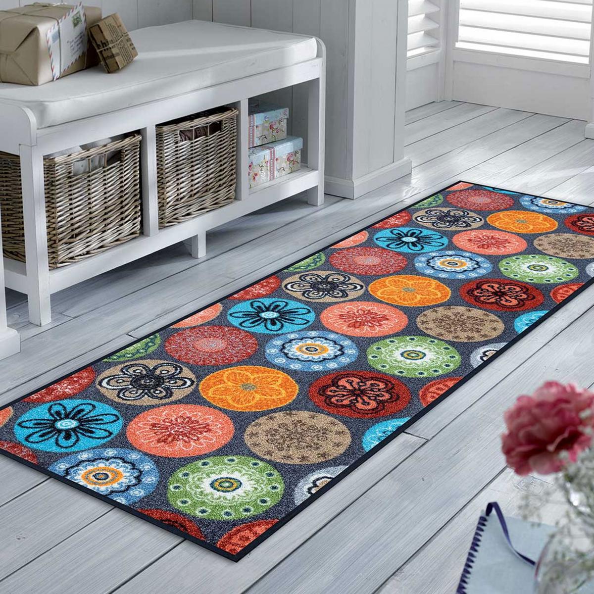 Tapis salon et chambre tissé motif géométrique CORALIS — vue 3