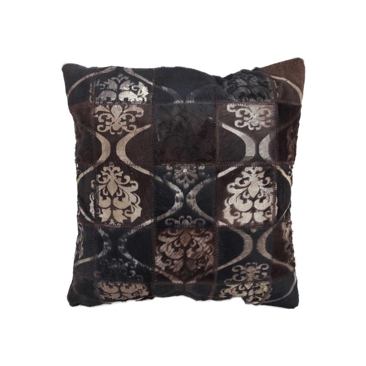 Coussin fait main en peau de vache AURELIA