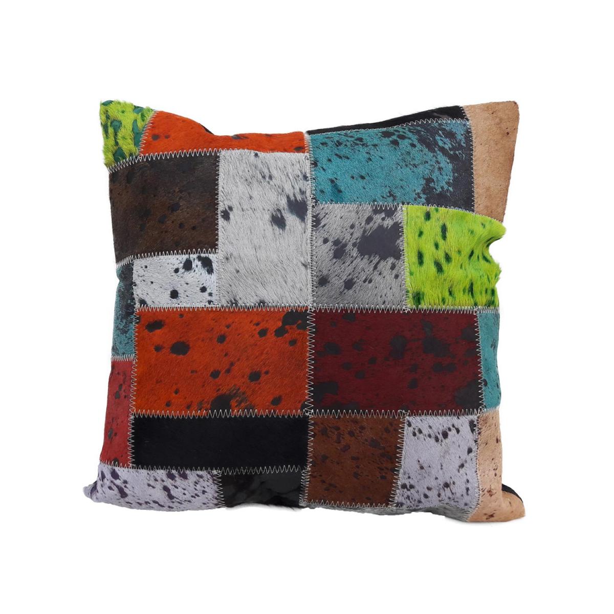Coussin fait à la main en peau de vache NIELDA