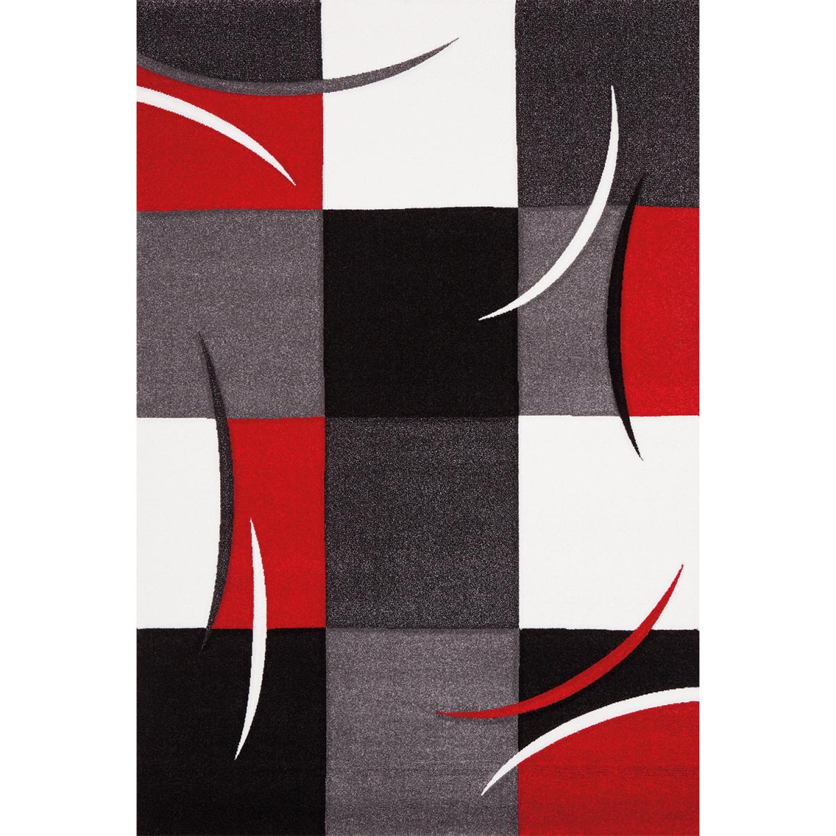 Tapis salon et chambre tissé motif damier LYN8 COMMA