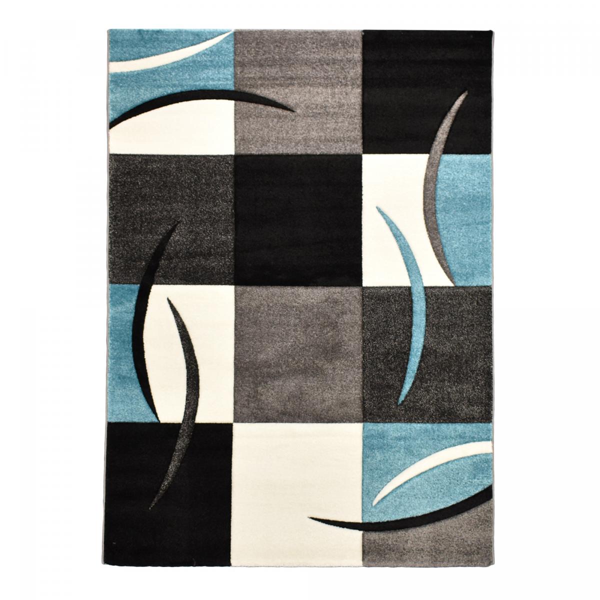 Tapis pour une chambre ou une entrée tissé motif damier LYN8 COMMA