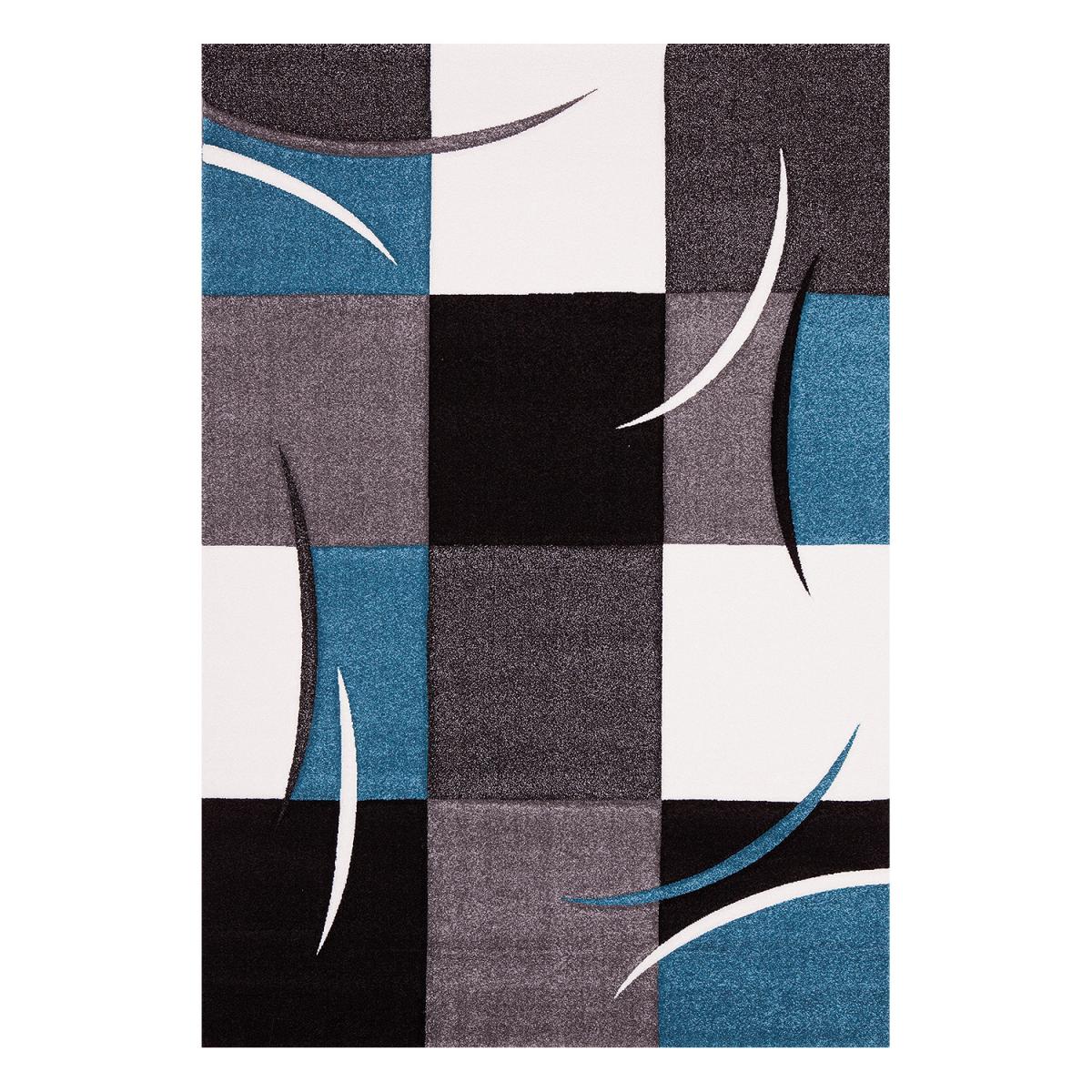 Tapis salon et chambre tissé motif damier LYN8 COMMA