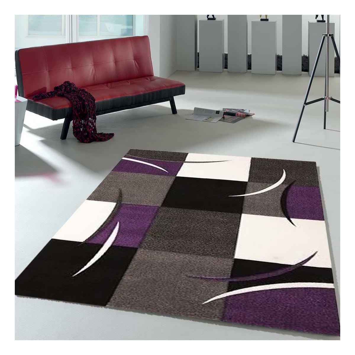 Tapis salon et chambre tissé motif géométrique DIAVIRGULE — vue 3