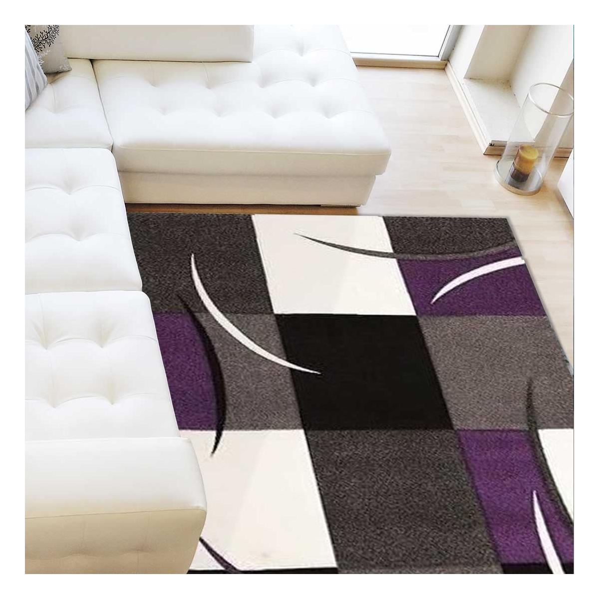 Tapis salon et chambre tissé motif géométrique VIRGULADA — vue 3