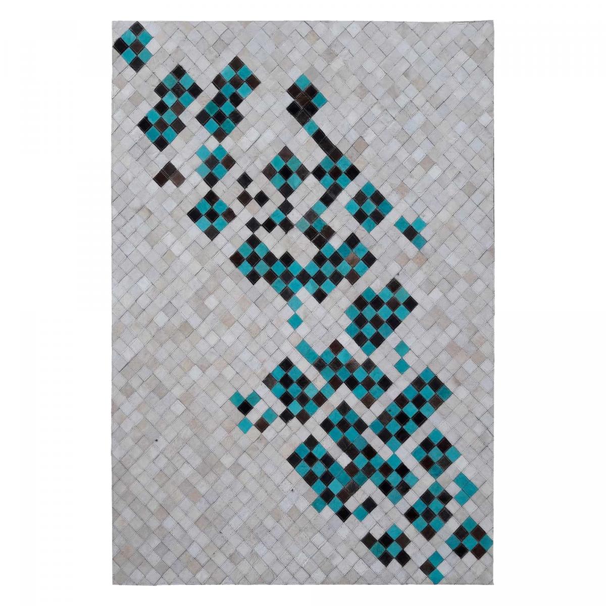 Tapis peau de vache DIMEDE, kilim fait main
