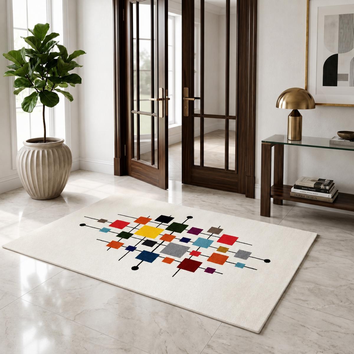 Tapis chambre tissé motif géométrique DOURTA — vue 3