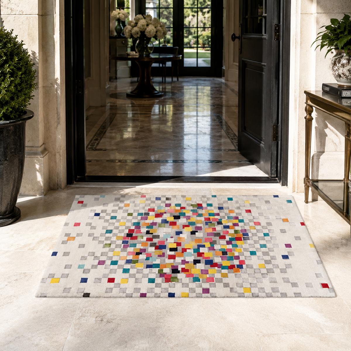 Tapis chambre tissé motif géométrique EFFACT — vue 3