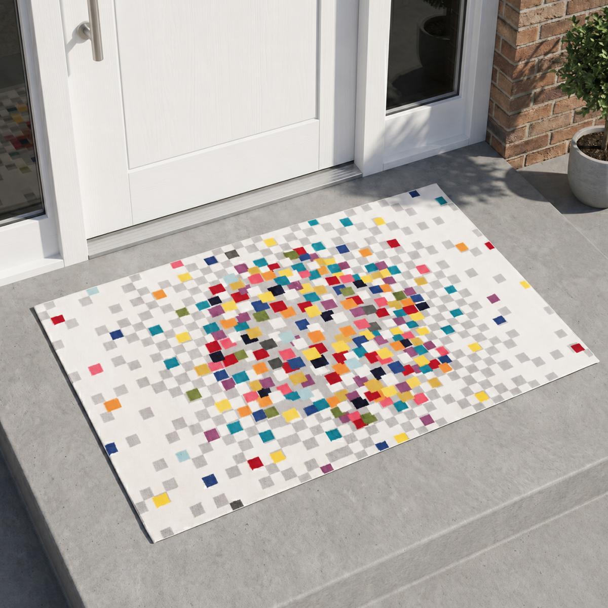 Tapis chambre tissé motif géométrique EFFACT — vue 6