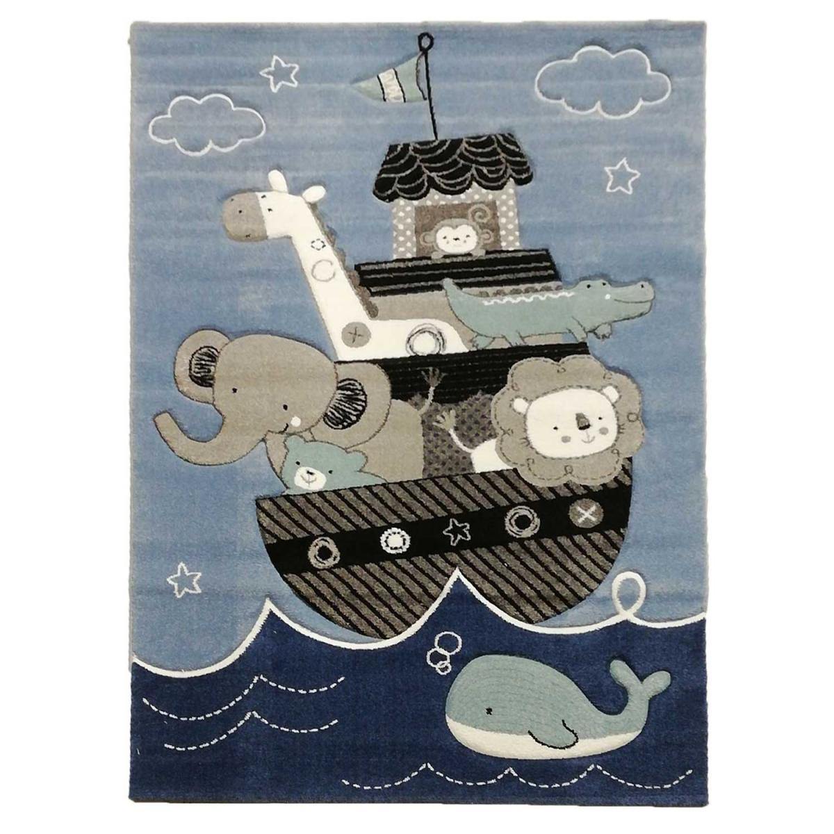 Tapis enfant tissé motif animaux ETELDA