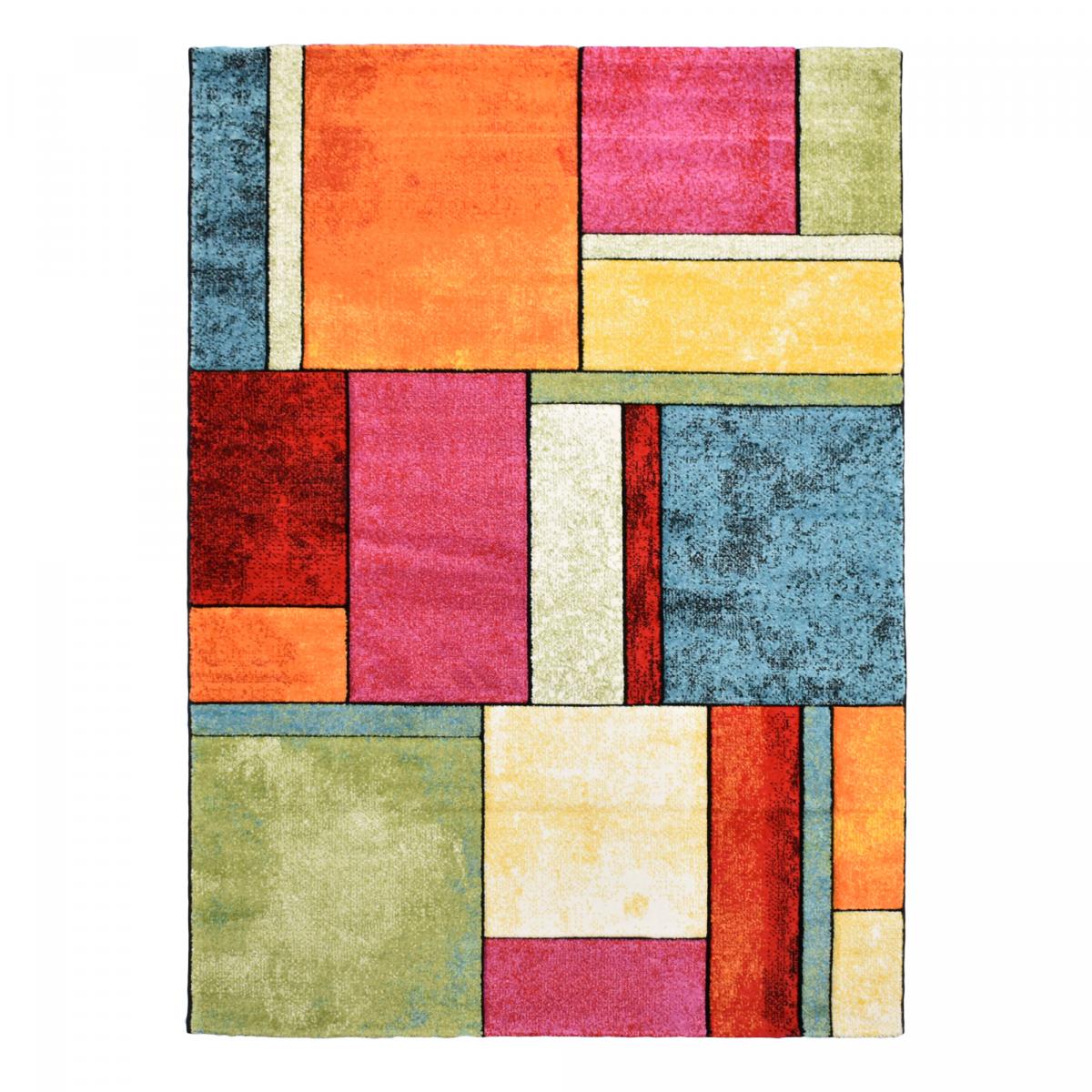 Tapis entrée tissé motif géométrique LYN8 GEOME