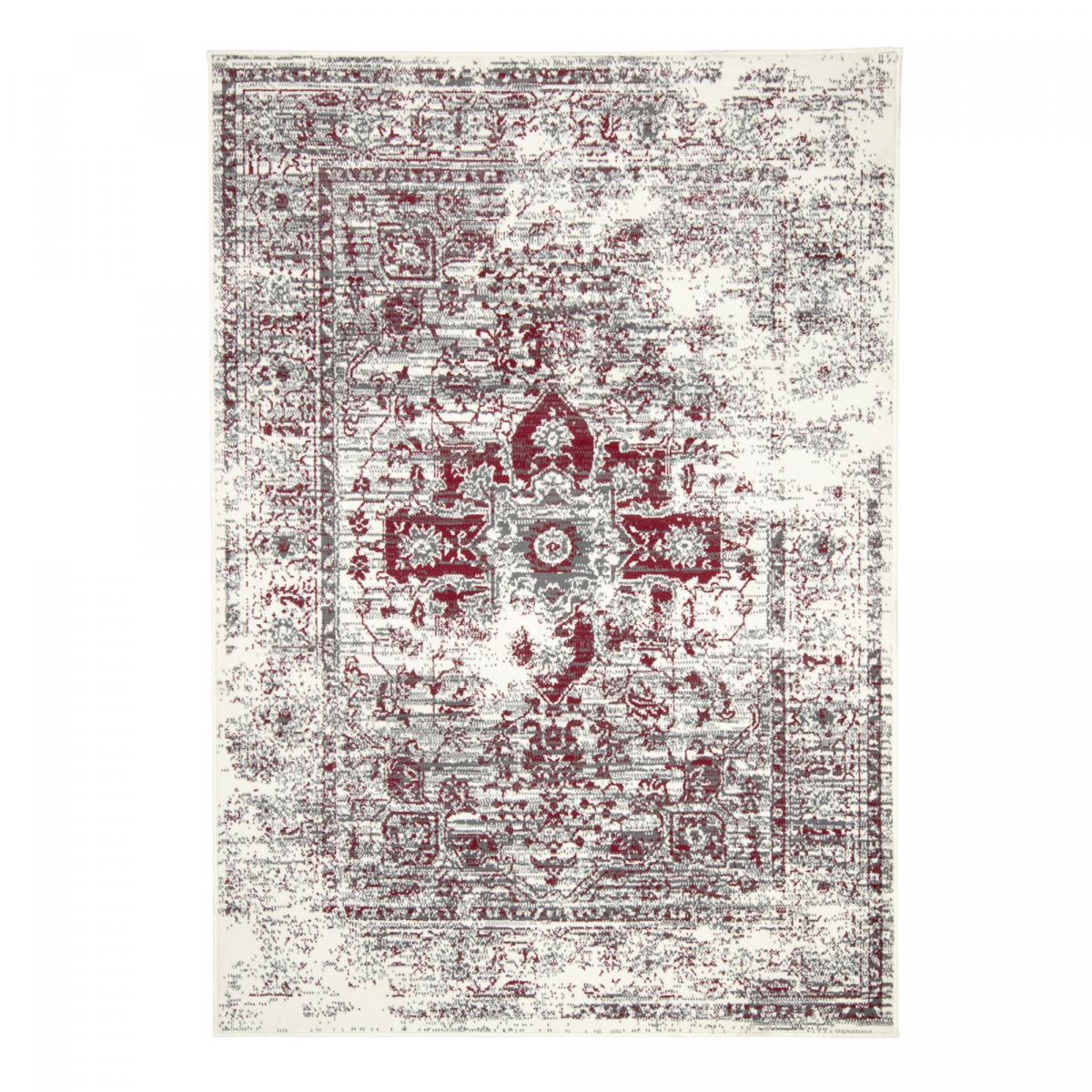Tapis salon motif oriental vintage, ornements délicats, LYN1 VINT