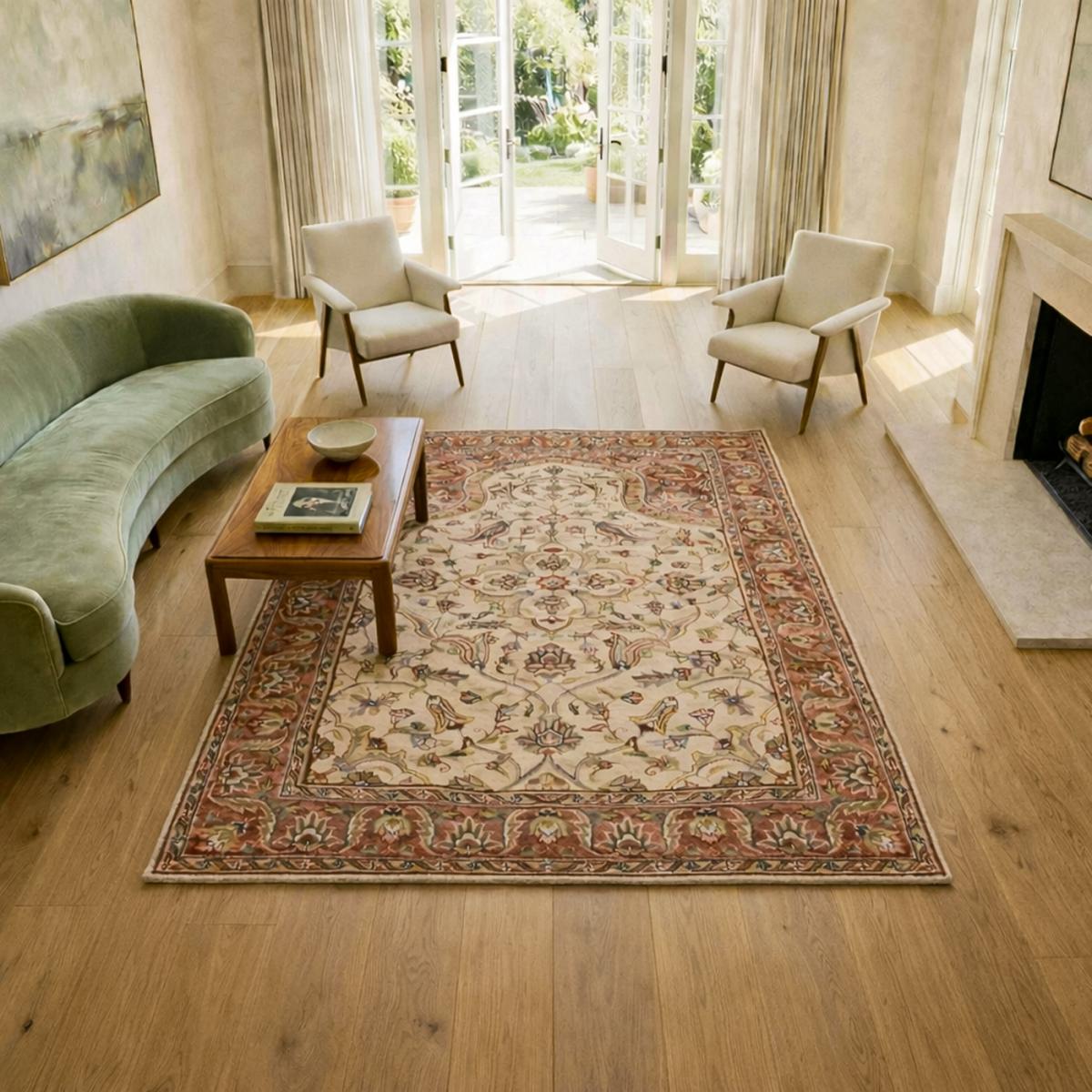 Authentique tapis d'Orient fait main en soie JIHANGIR 65 — vue 3
