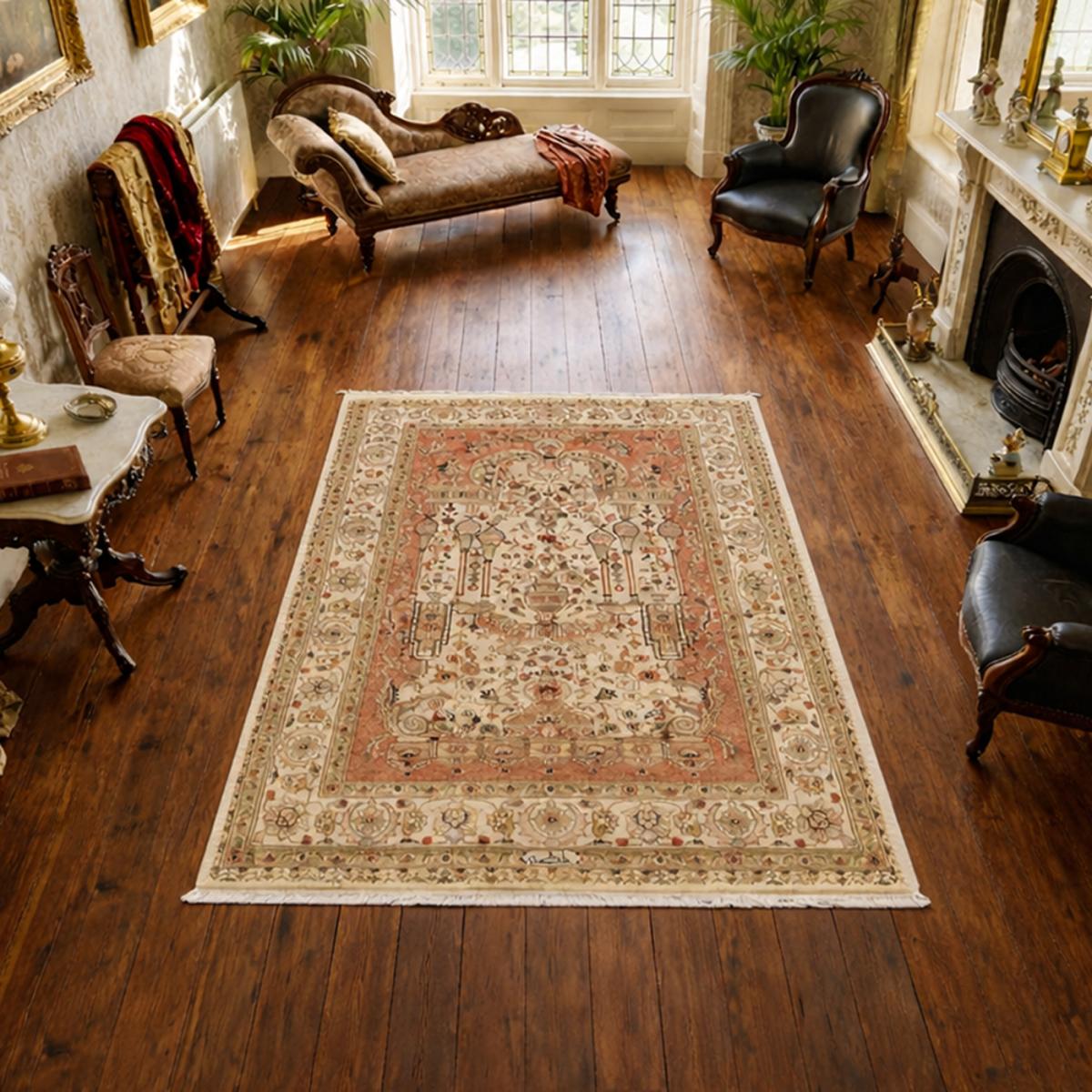 Authentique tapis d'Orient fait main en soie JIHANGIR 91 — vue 3