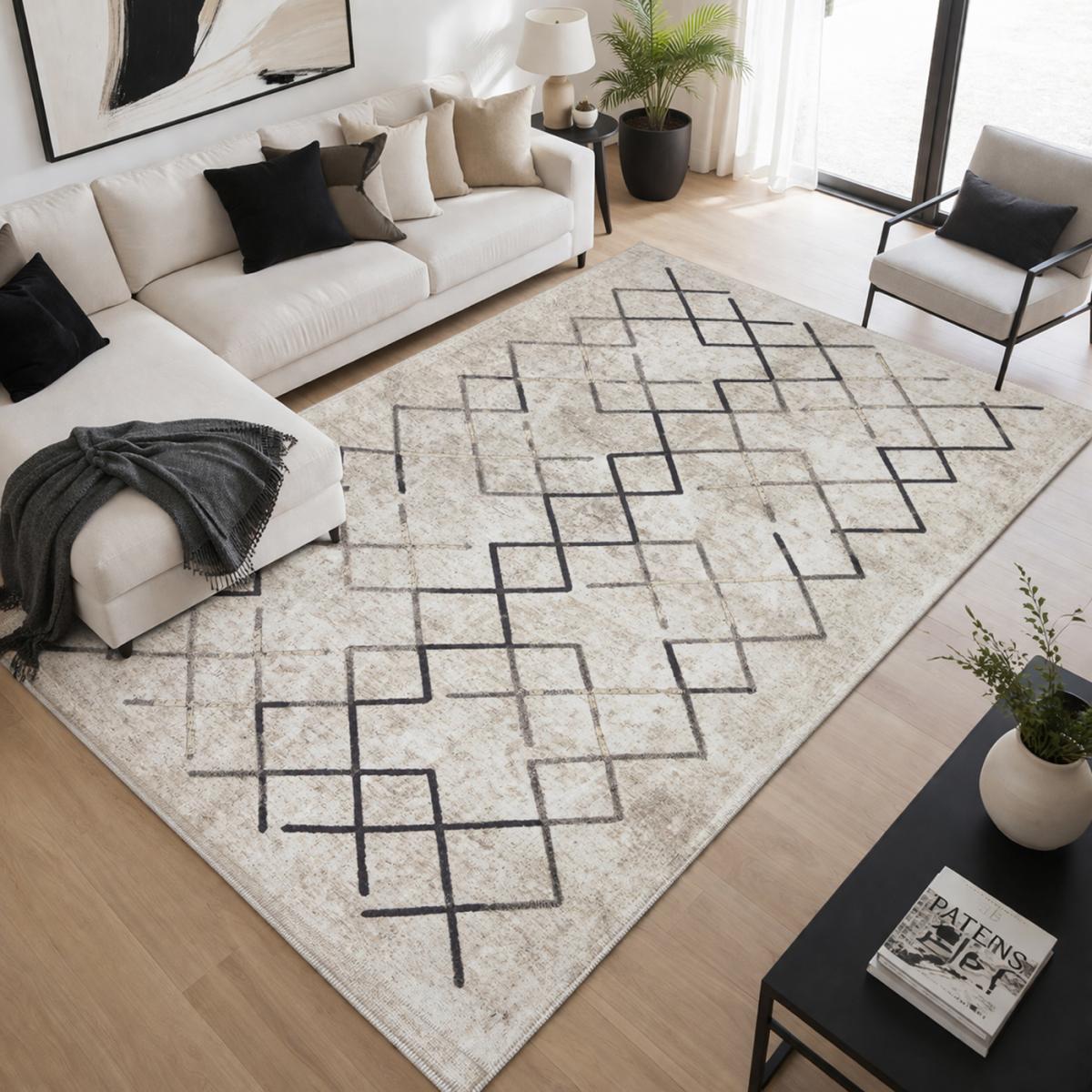 Tapis salon et chambre tissé motif scandinave JOINTA — vue 6