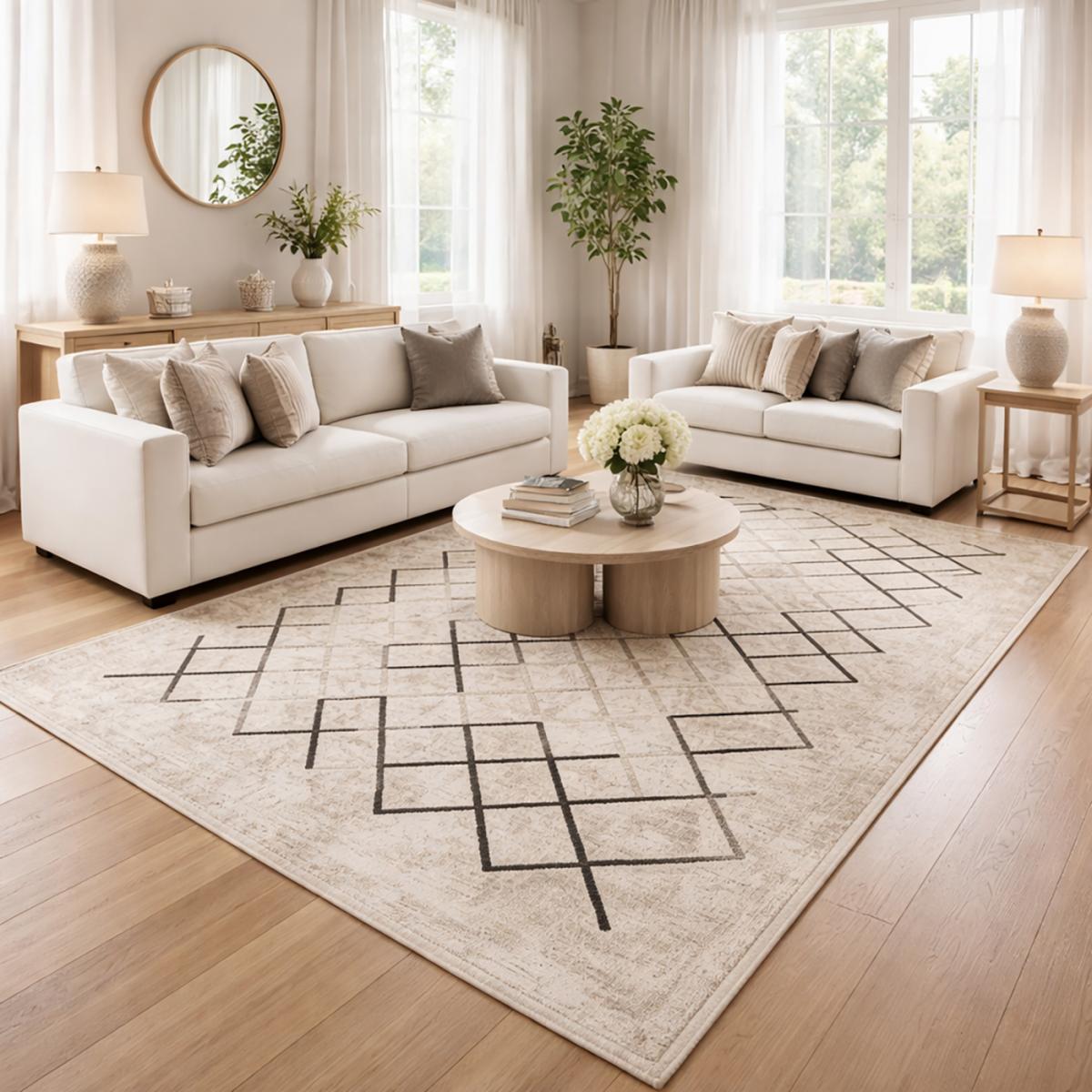 Tapis salon et chambre tissé motif scandinave JOINTA — vue 3