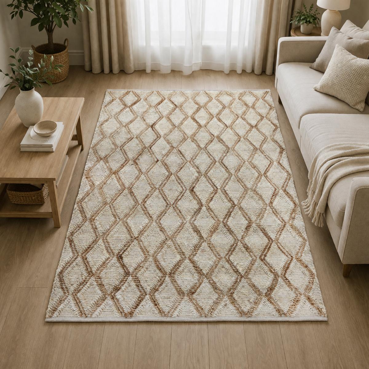 Tapis jute fait à la main motif faux uni JUTICA — vue 3