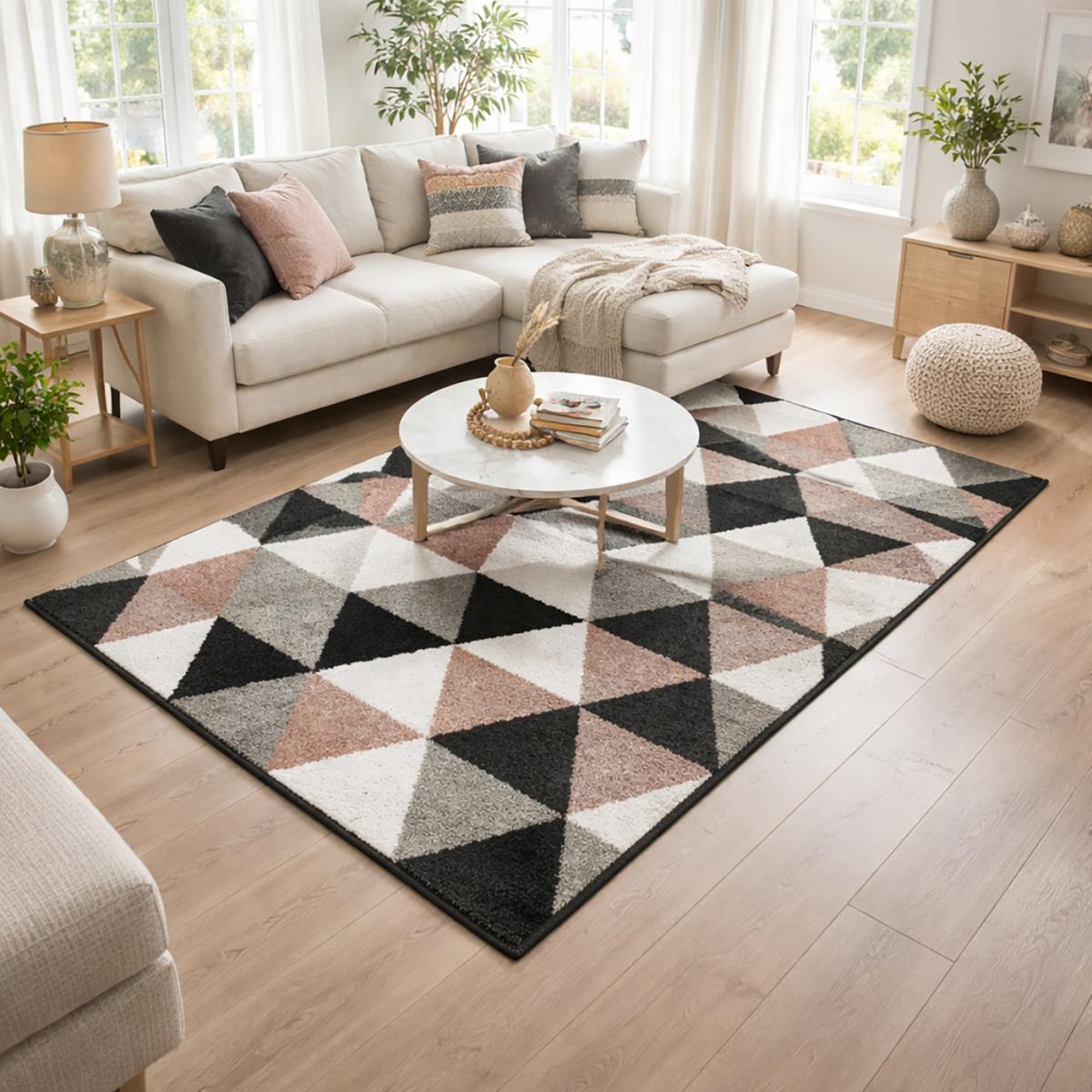 Tapis salon et chambre tissé motif géométrique KARCA — vue 6