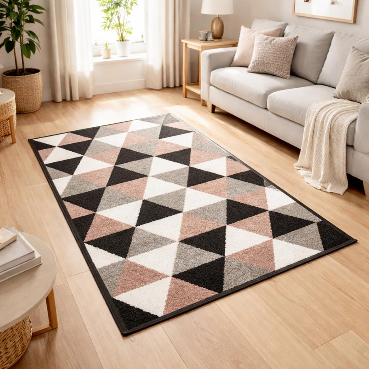 Tapis salon et chambre tissé motif géométrique KARCA — vue 3