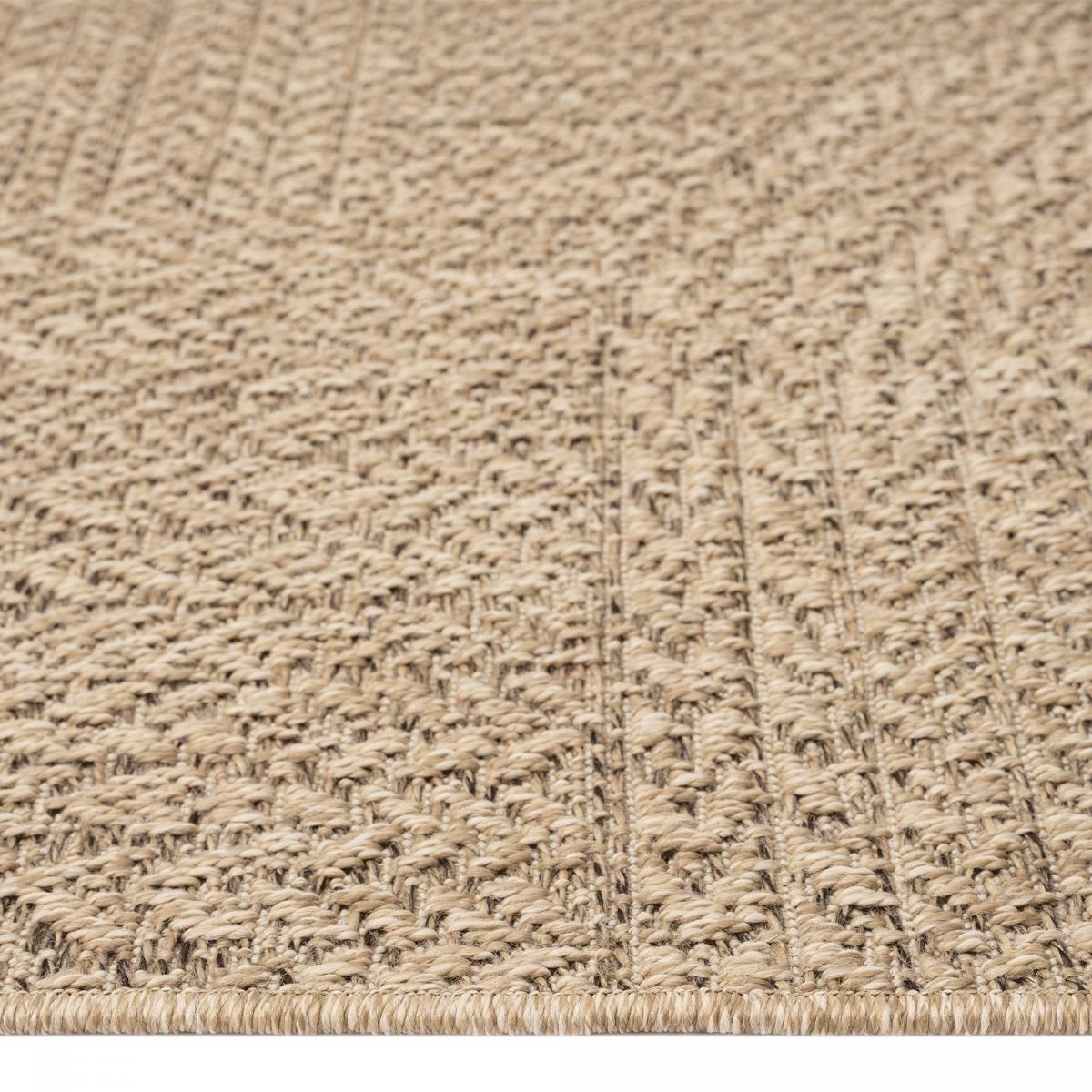 Tapis extérieur intérieur LYN13 REZA aspect jute motif arc-en-ciel ton sur ton — vue 6