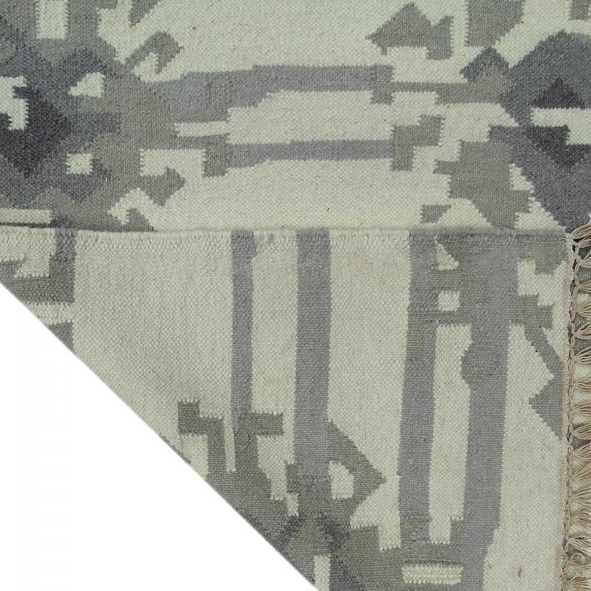 Tapis kilim fait main en laine motif abstrait KMESAR — vue 5