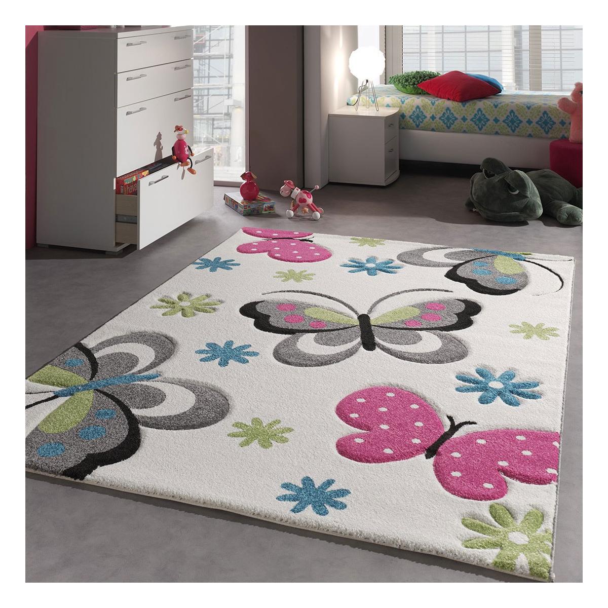 Tapis salon et chambre tissé motif animaux BUTERFLY — vue 3