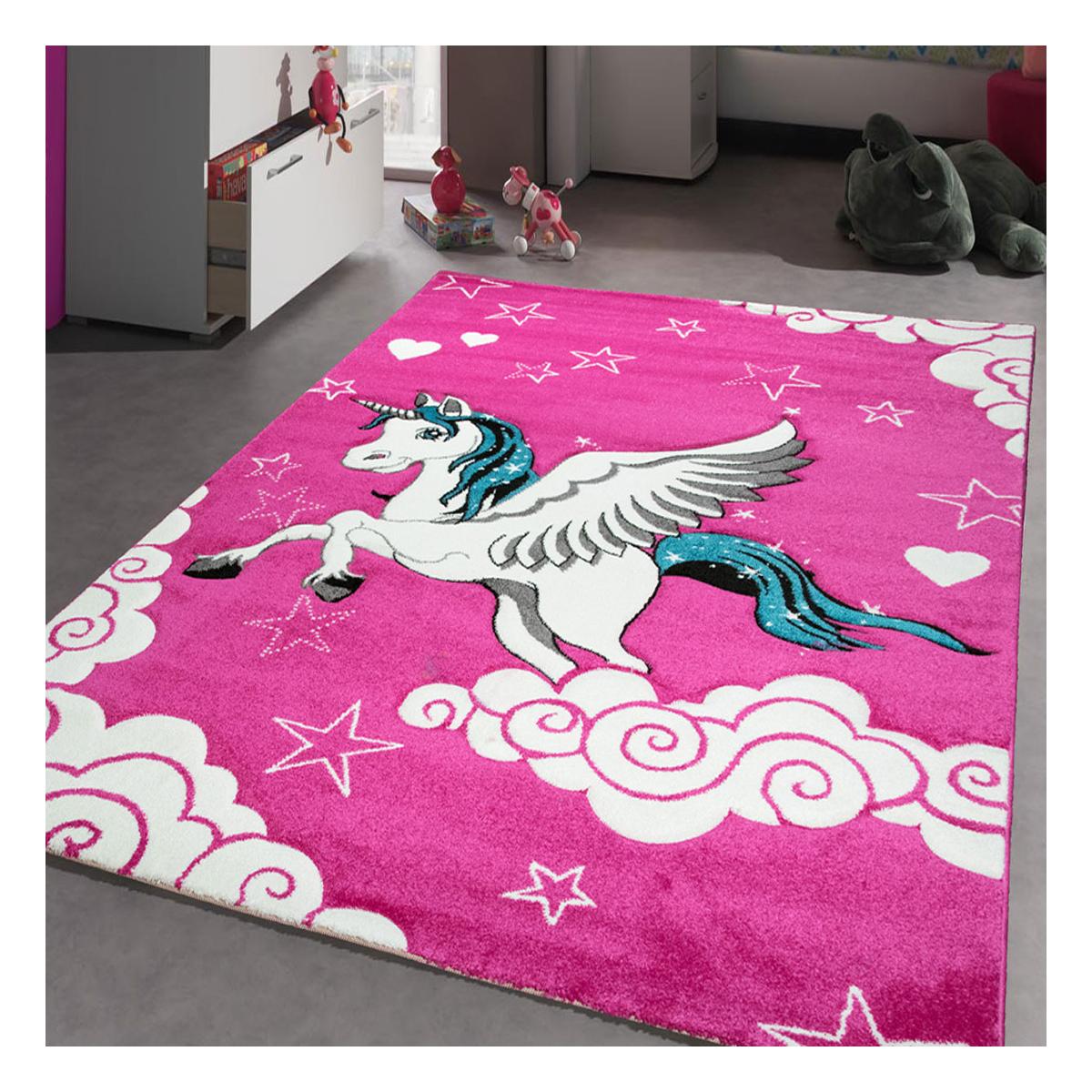 Tapis salon et chambre tissé motif enfant LICORNE — vue 3