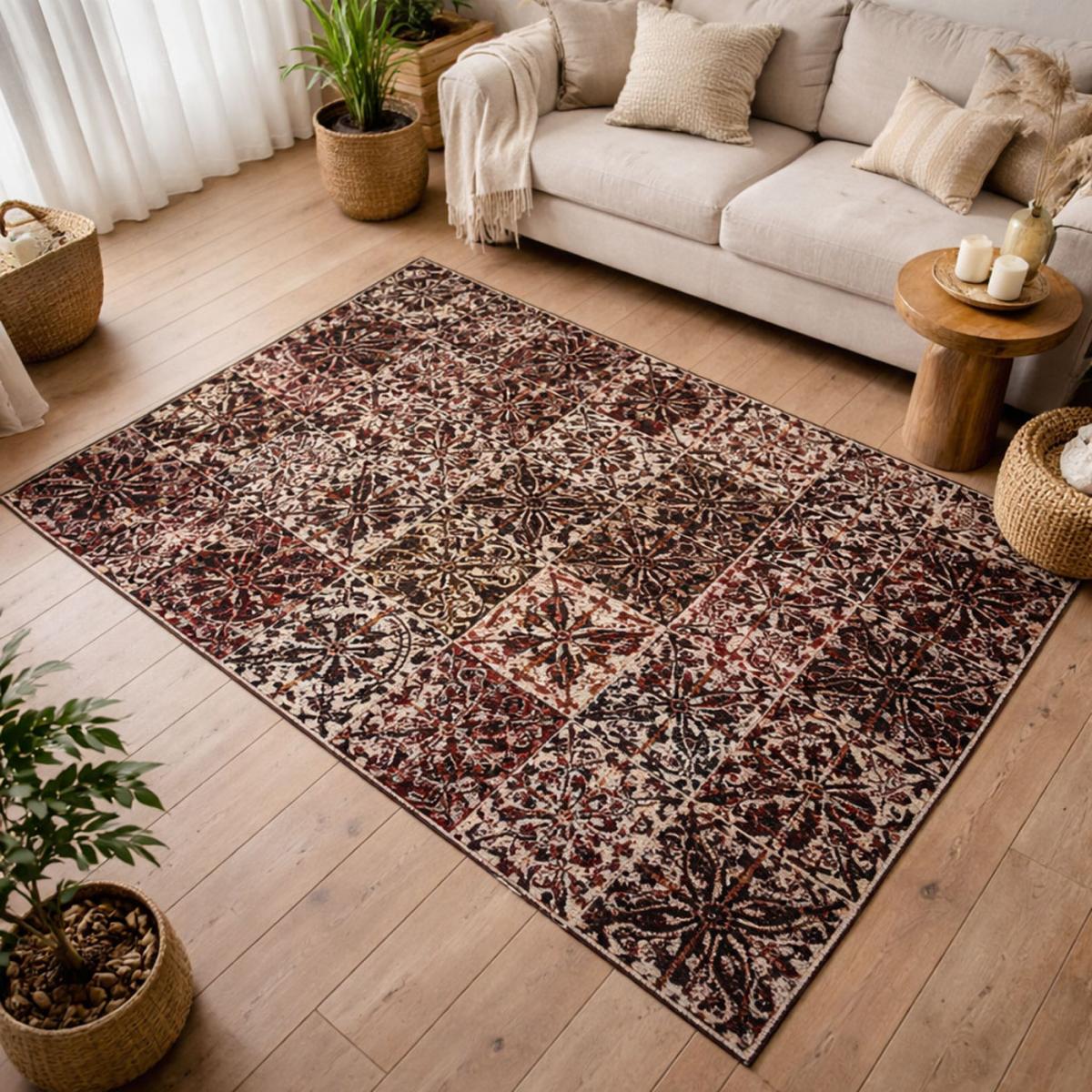 Tapis kilim fait main motif géométrique LINIT — vue 3
