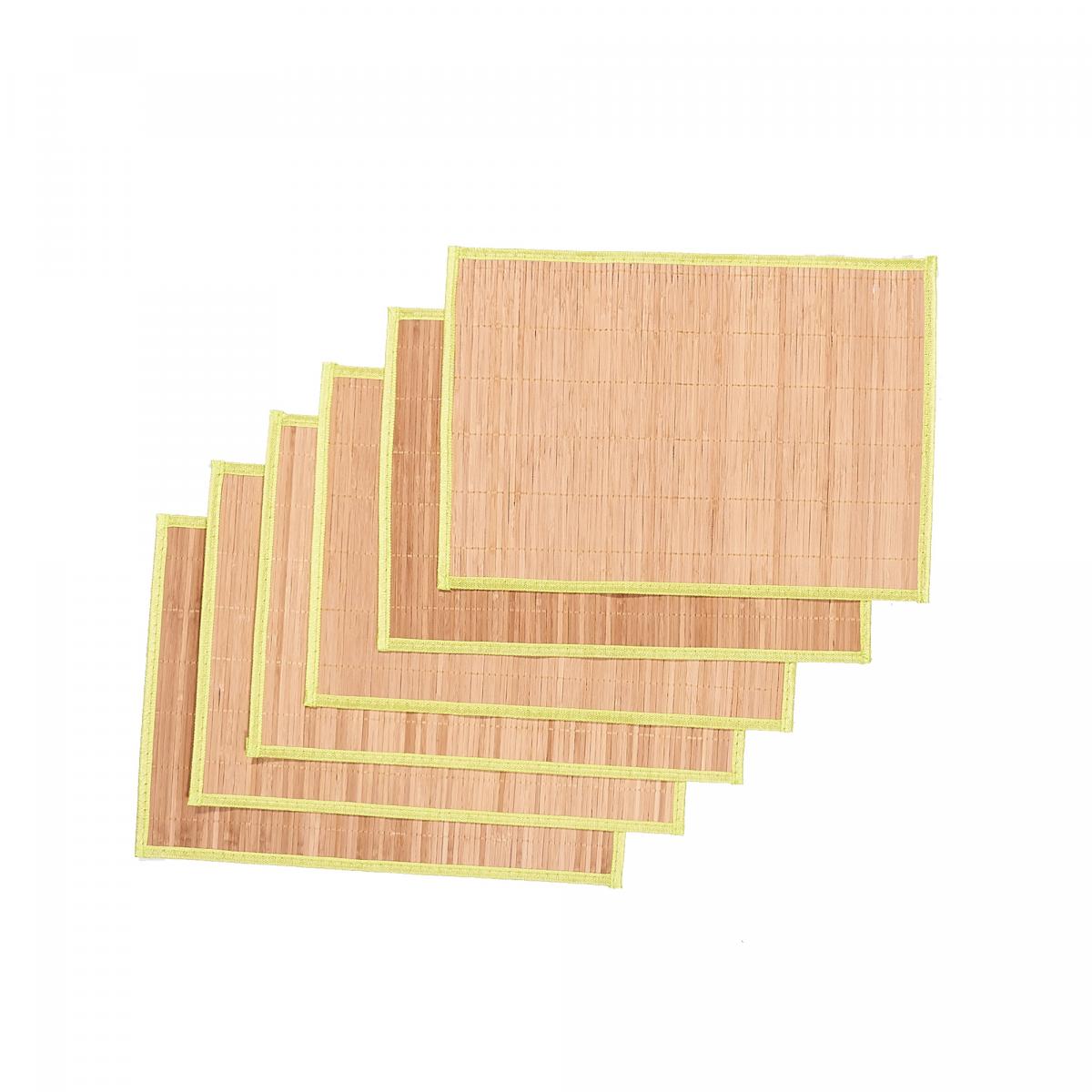 UNAMOURDETAPIS Set de table tiss&eacute; en bambou LOT DE 6 BA