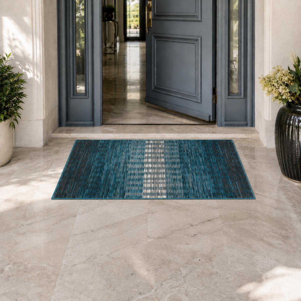 Tapis entrée tissé motif géométrique LYN1 GEOFLOU — vue 6