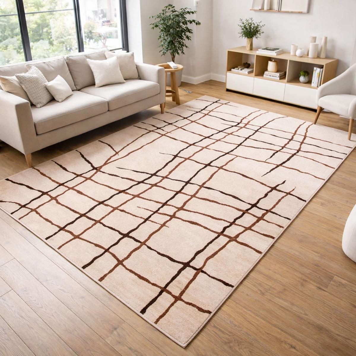 Tapis chambre tissé motif abstrait LYN1 MALMO — vue 3