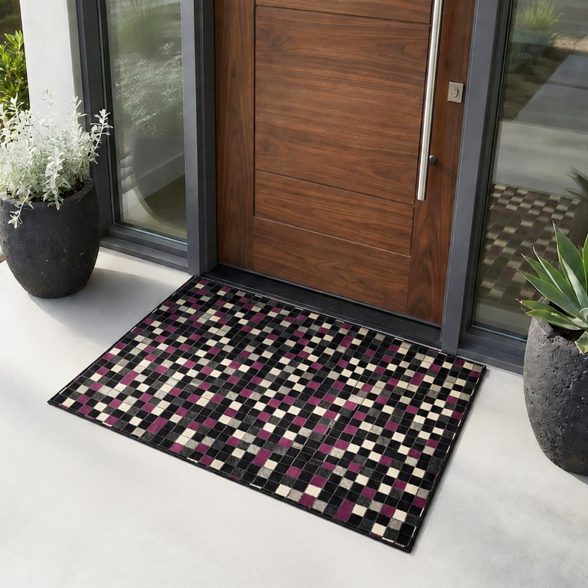 Tapis Chambre tissé motif géométrique LYN1 PIXELY — vue 3