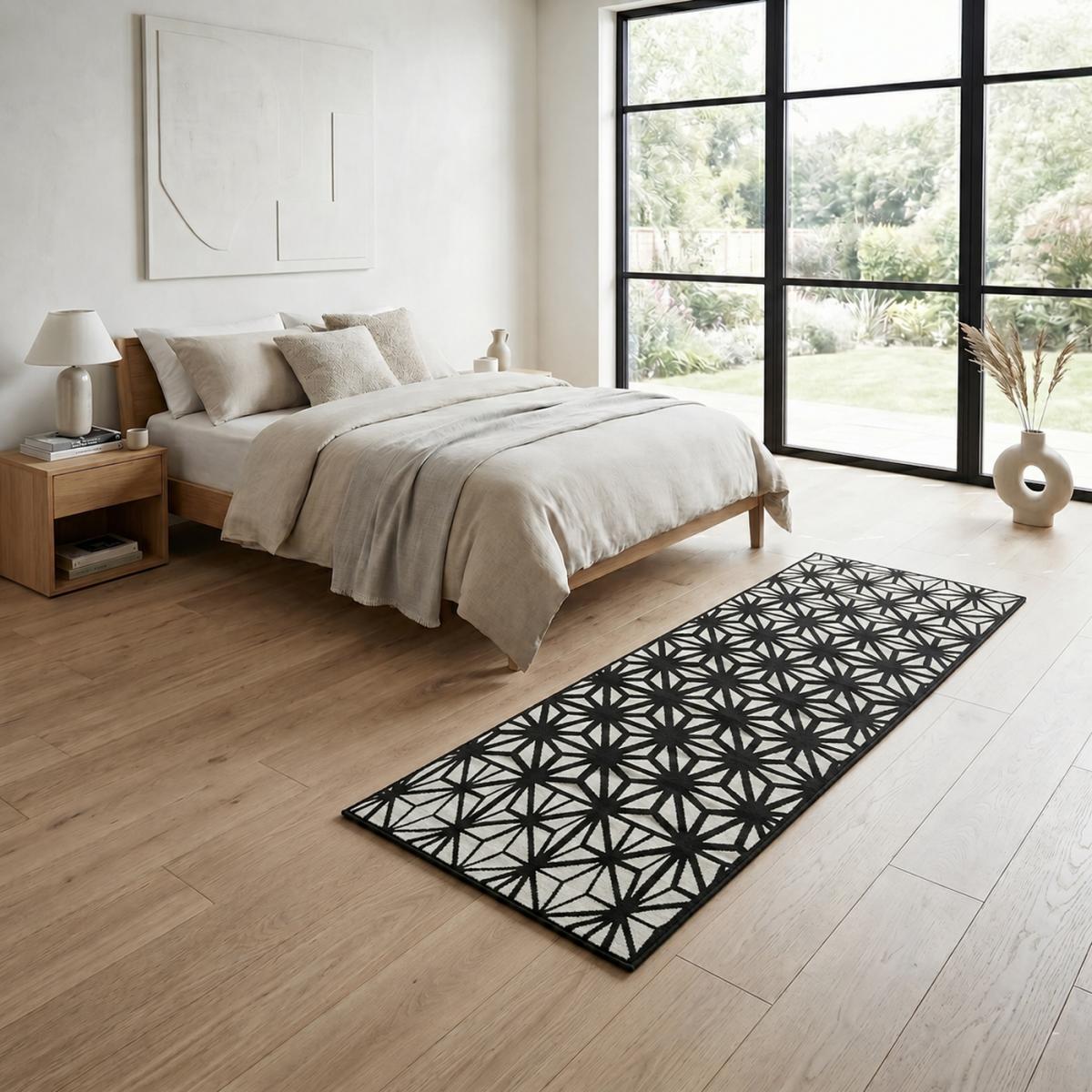 Tapis salon et chambre tissé motif géométrique LYN1 RECTO — vue 6