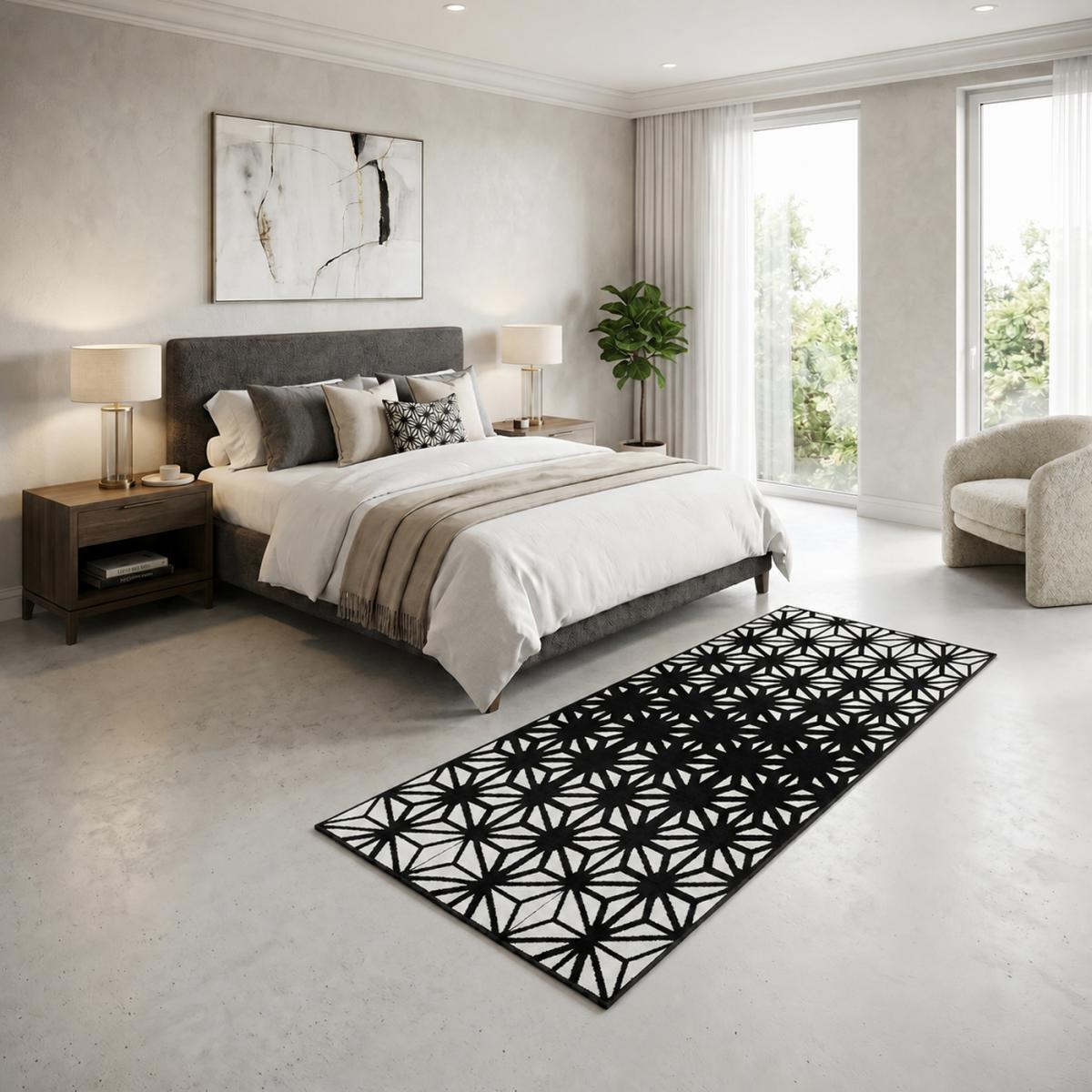 Tapis salon et chambre tissé motif géométrique LYN1 RECTO — vue 3