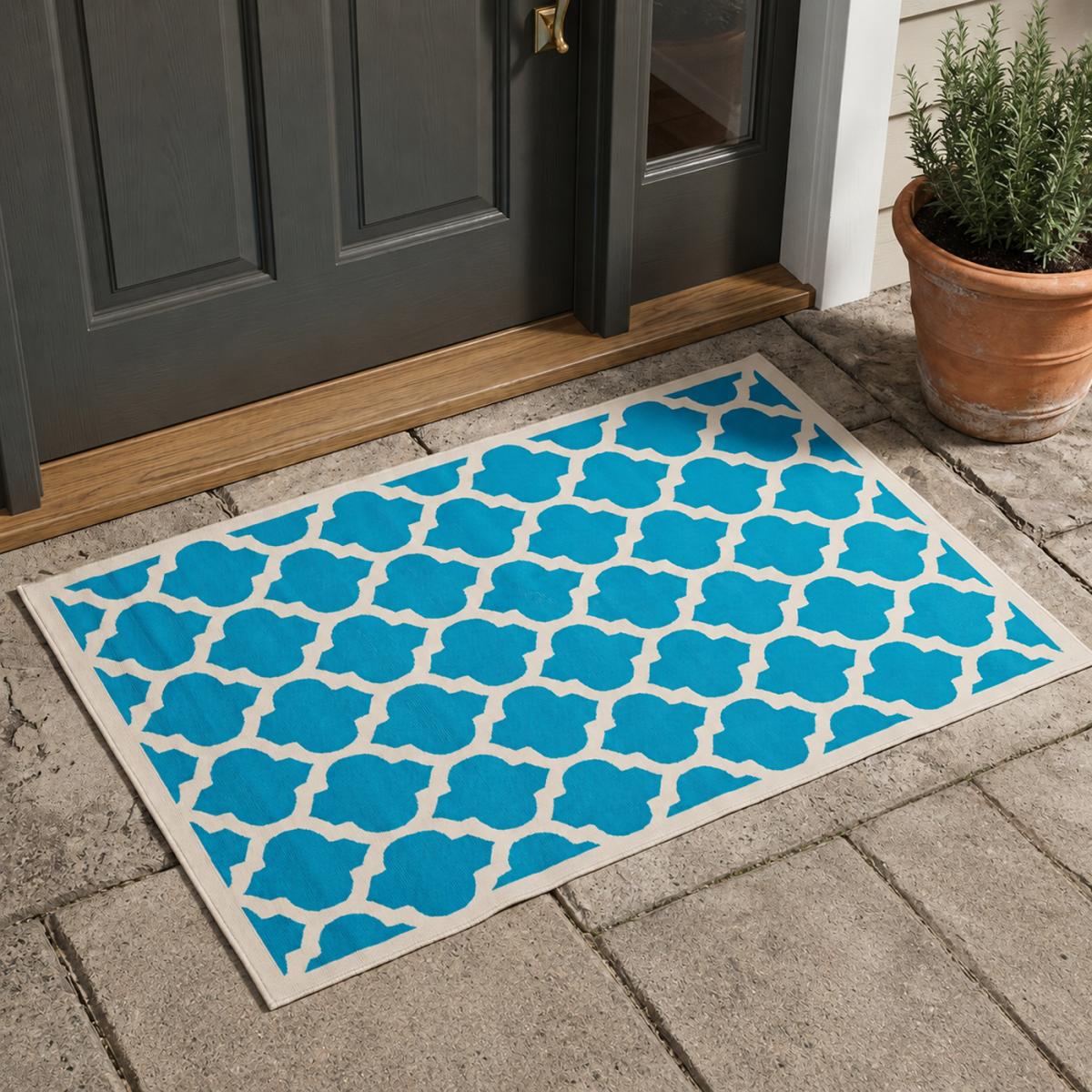 Tapis chambre tissé motif géométrique LYN1 STYLE — vue 3
