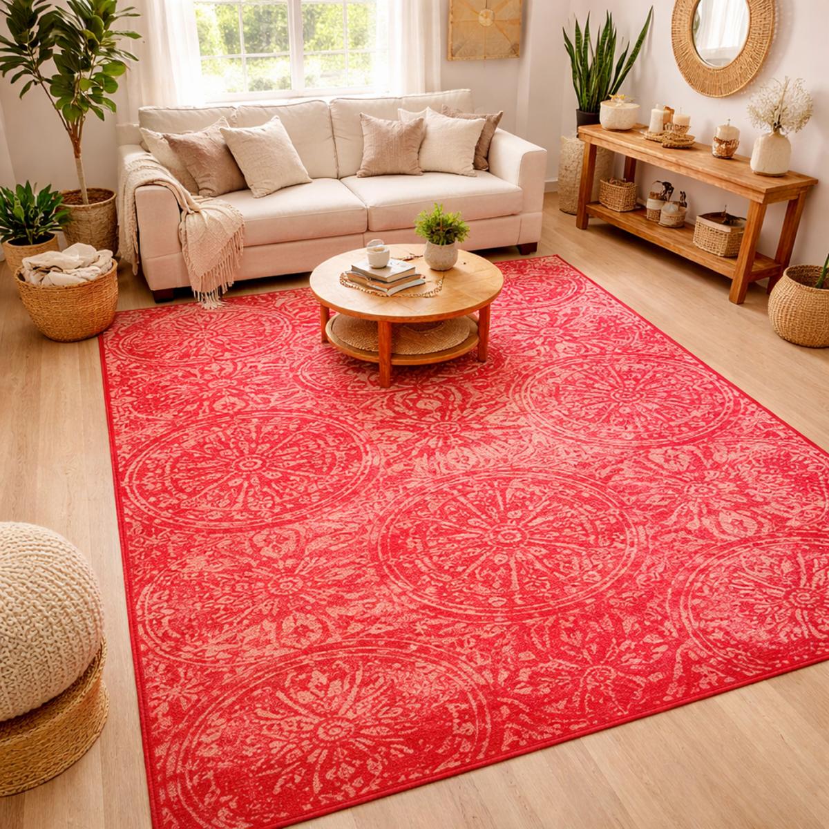 Tapis salon et chambre tissé motif rétro-vintage LYN1 TRANBY — vue 3