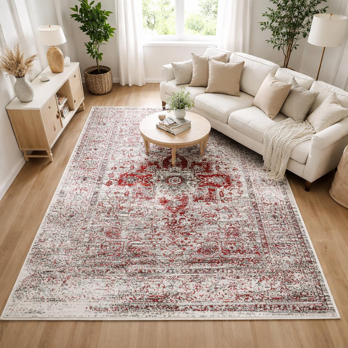 Tapis salon motif oriental vintage, ornements délicats, LYN1 VINT — vue 3