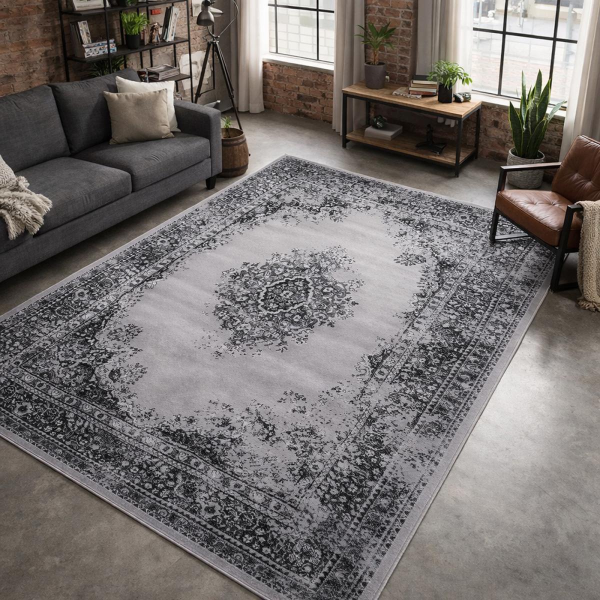 Tapis oriental tissé motif ethnique LYN1 VINTOR — vue 3