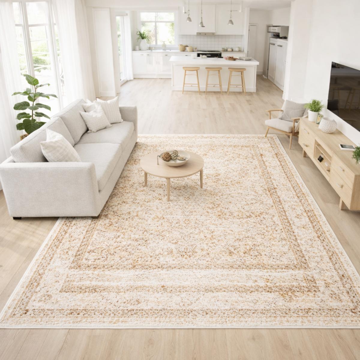 Tapis salon vintage patiné, design élégant intemporel LYN1 VON — vue 3