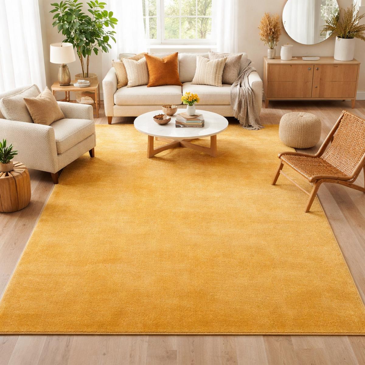 Tapis LYN10 LAVABLE uni, tapis shaggy à longs poils — vue 3