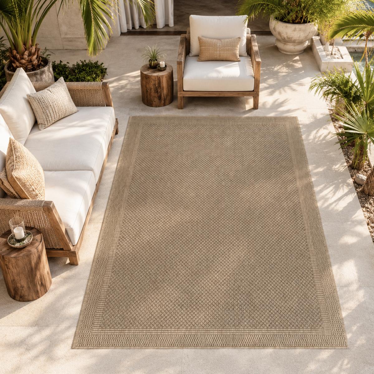Tapis extérieur, motif faux uni, style kilim, LYN13 REZA 5 — vue 3
