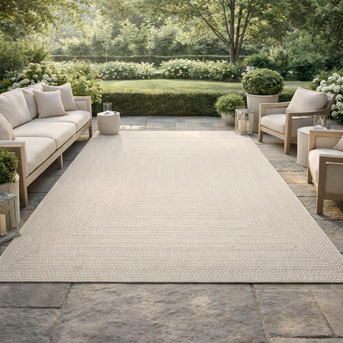 Tapis extérieur intérieur LYN13 REZY 1 aspect jute ton sur ton — vue 3