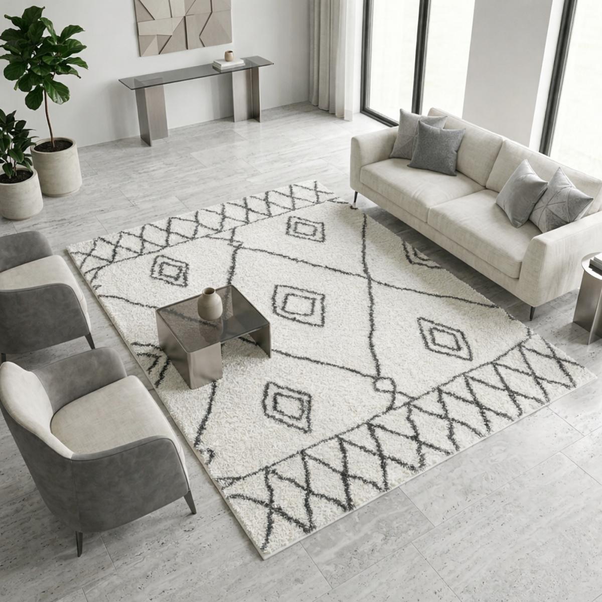 Tapis berbère tissé motif ethnic LYN4 DOUX 2 — vue 3