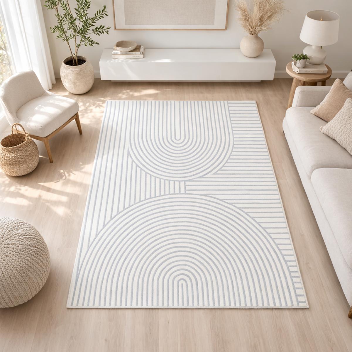 Tapis salon et chambre tissé motif géométrique LYN49 BINCI — vue 3