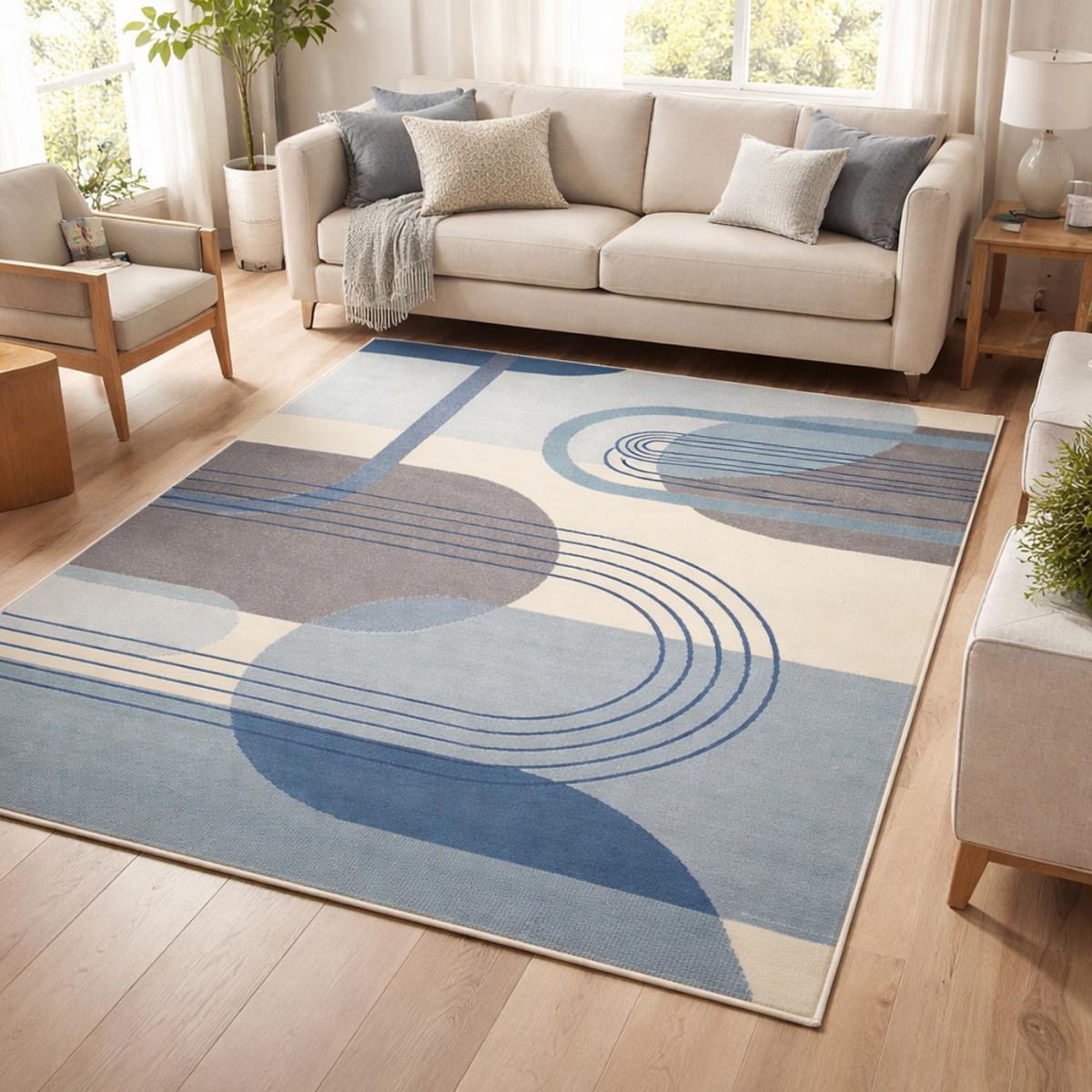 Tapis chambre tissé motif rétro-vintage LYN49 COURBLA — vue 3