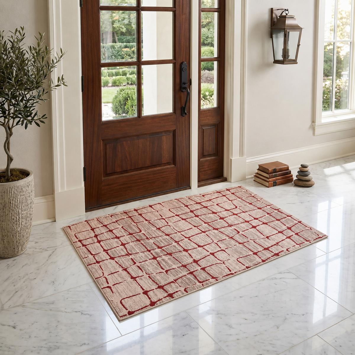 Tapis chambre tissé motif géométrique LYN49 SOFIA — vue 3