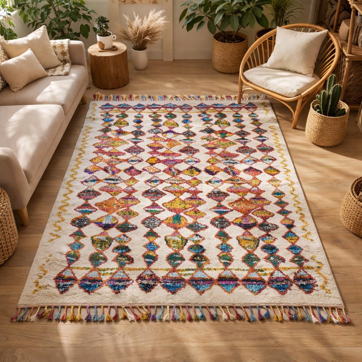 Tapis berbère tissé motifs tribaux LYN5 OURIKA A — vue 3