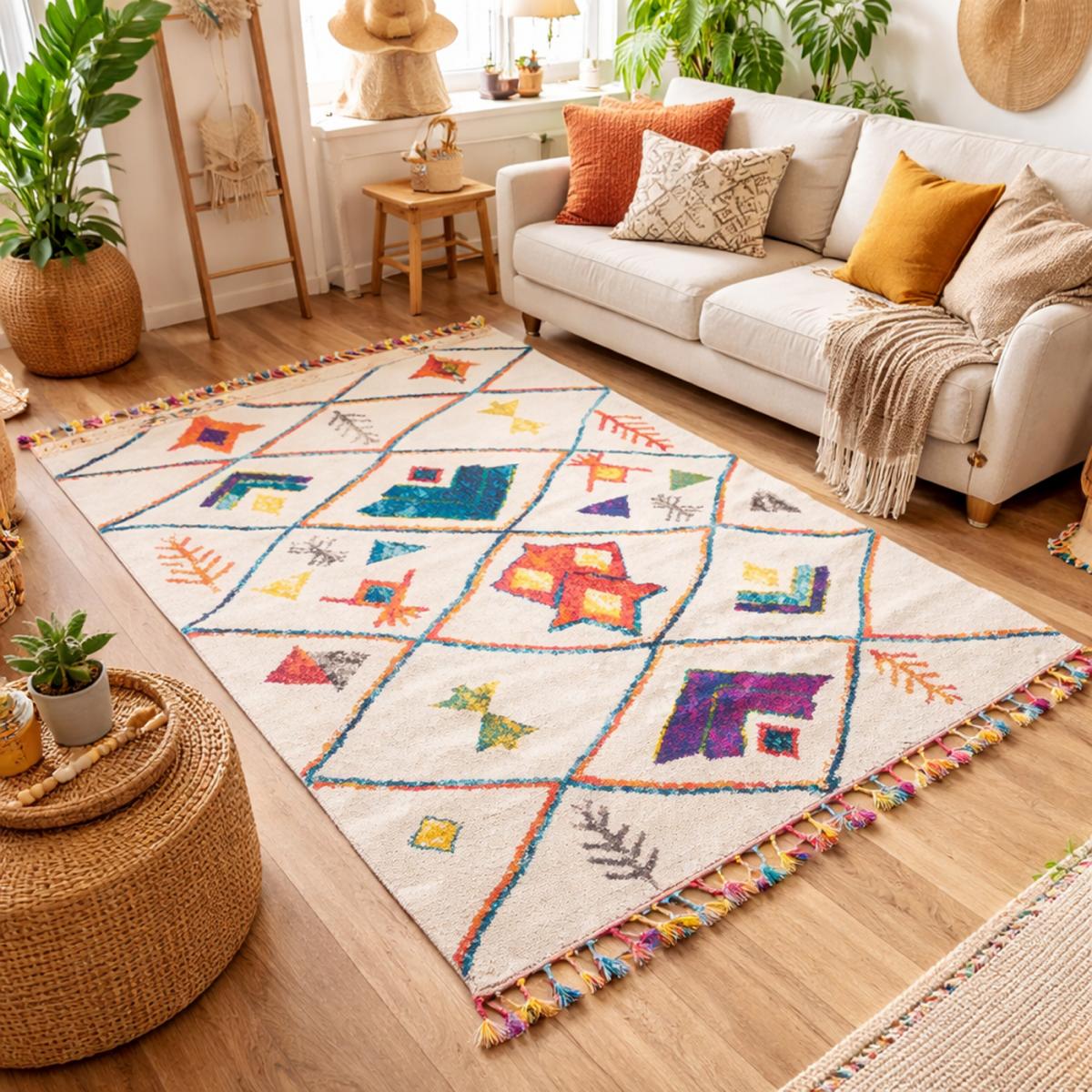 Tapis berbère tissé motifs tribaux LYN5 OURIKA C — vue 3